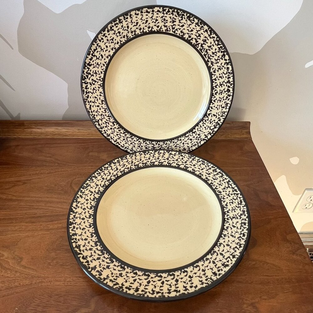 Share 2 Park Designs "Black Star" Dinner Plates 10.5" Discontinued Replacements